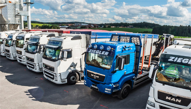 Ziegler Erden Logistik Fuhrpark LKWs