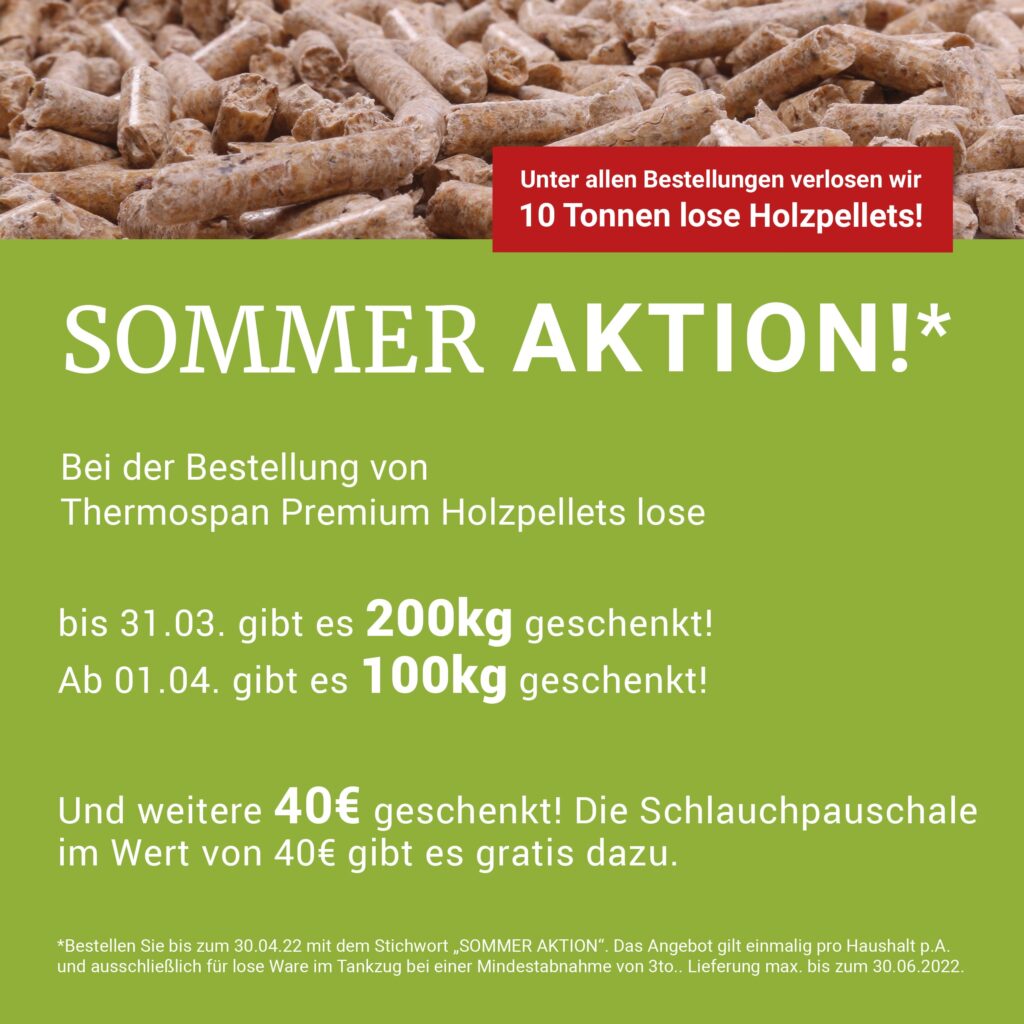 Thermospan Holzpellets Sommeraktion 2022