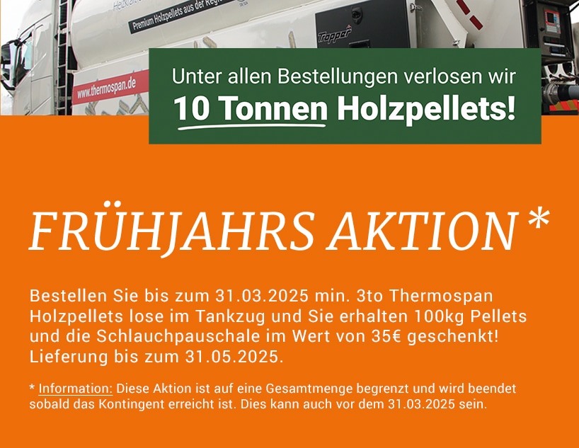 Thermospan Holzpellets Frühjahrsaktion 2025